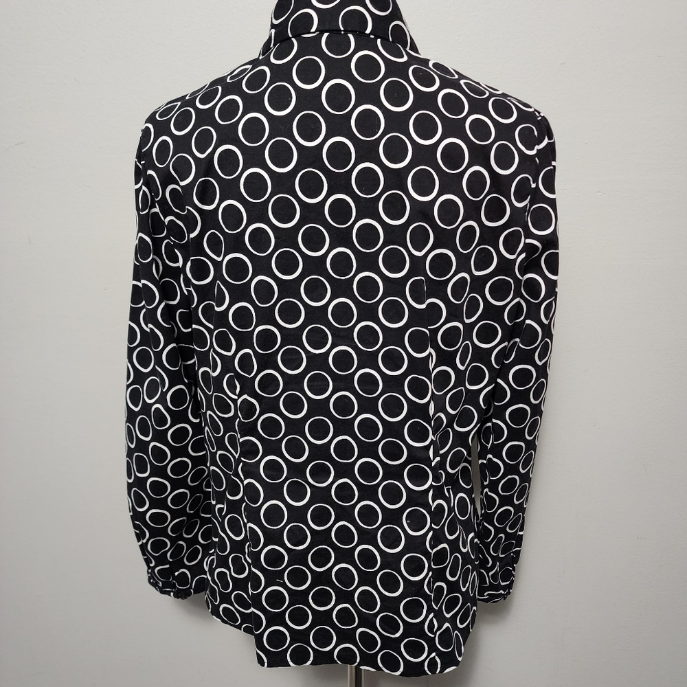 Anthropologie Hester & Orchard Black white ruffle button down size large - Picture 5 of 8